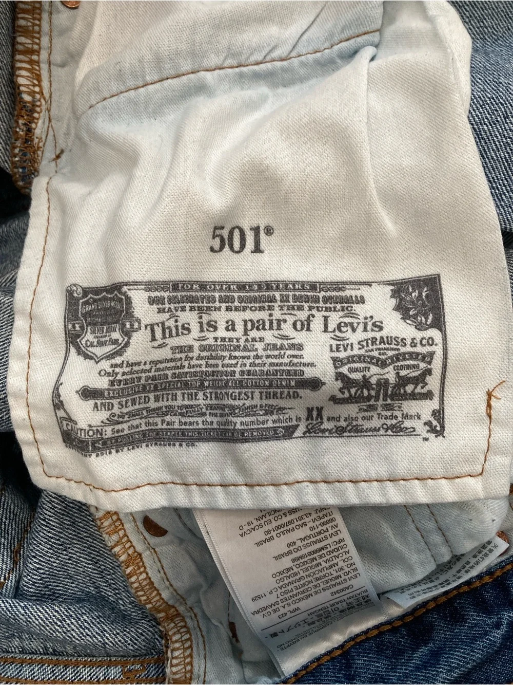 Levi's 501 XX Straight Fit Men's Jeans W35 L32 Blue Button Fly